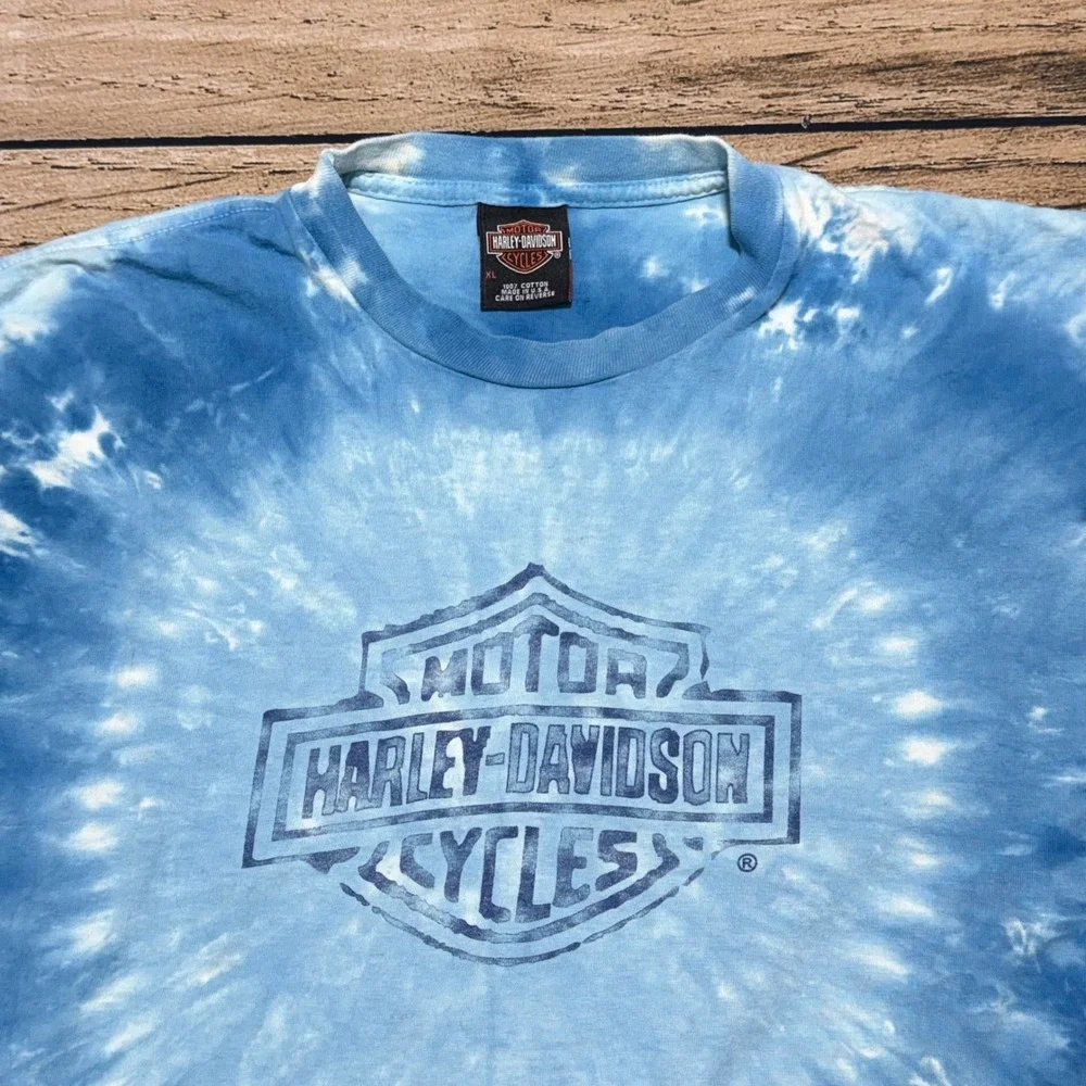 Harley-Davidson T-Shirt Mens XL Blue Tie Dye Savannah Georgia Biker Motorcycle - Picture 5 of 7